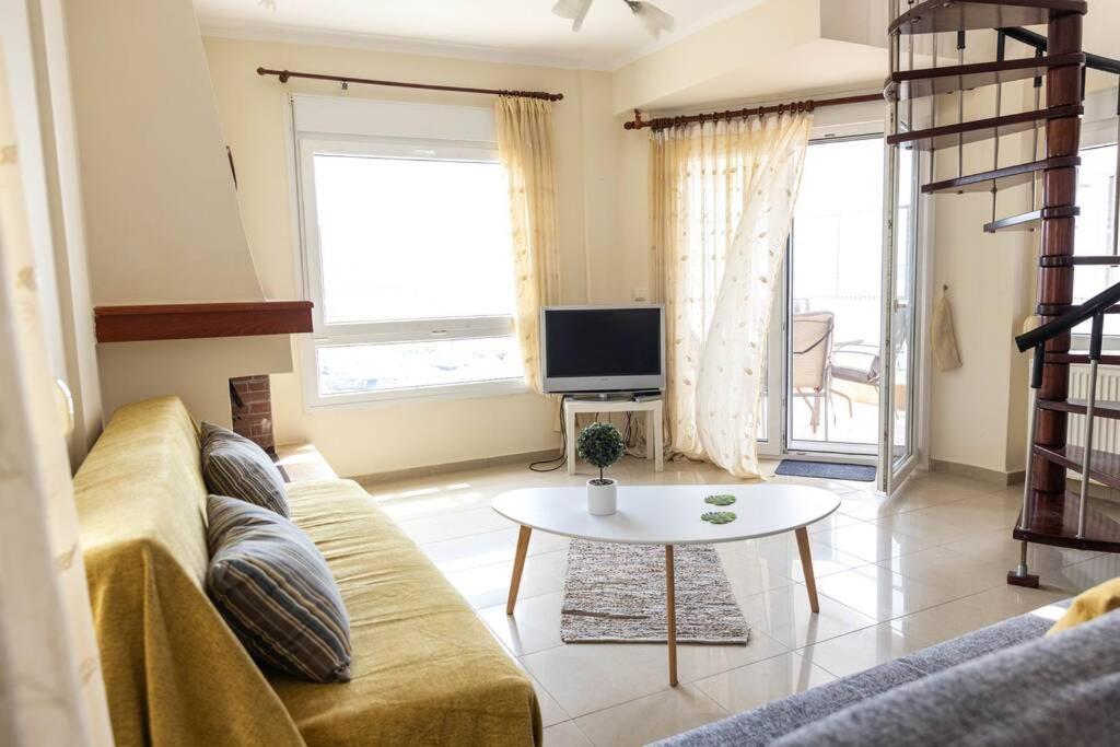 Port View House-Comfy Family Apartment-Panoramic View Néa Péramos Exteriör bild